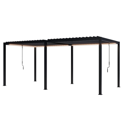 Pergola ogrodowa tarasowa aluminiowa NORDVIC Skyline LED Light 3 x 6 m Antracyt